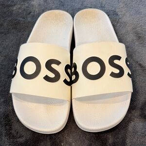 Boss White Men’s Slide Sandals